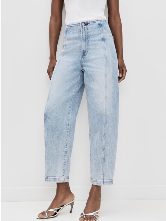 pistola Denim - Pistola Blair Bandless Barrel Leg Jeans NWT Light Wash Cropped Ankle Denim 27